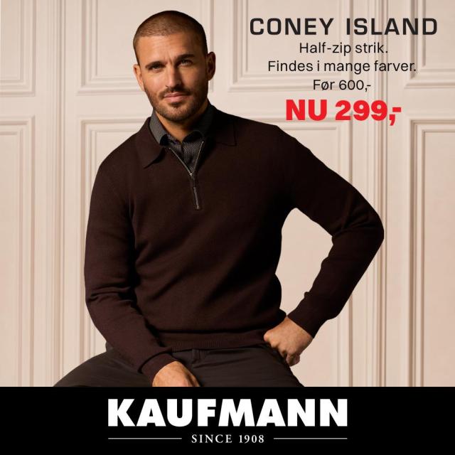 Spar 50% på Coney Island Half-zip strik