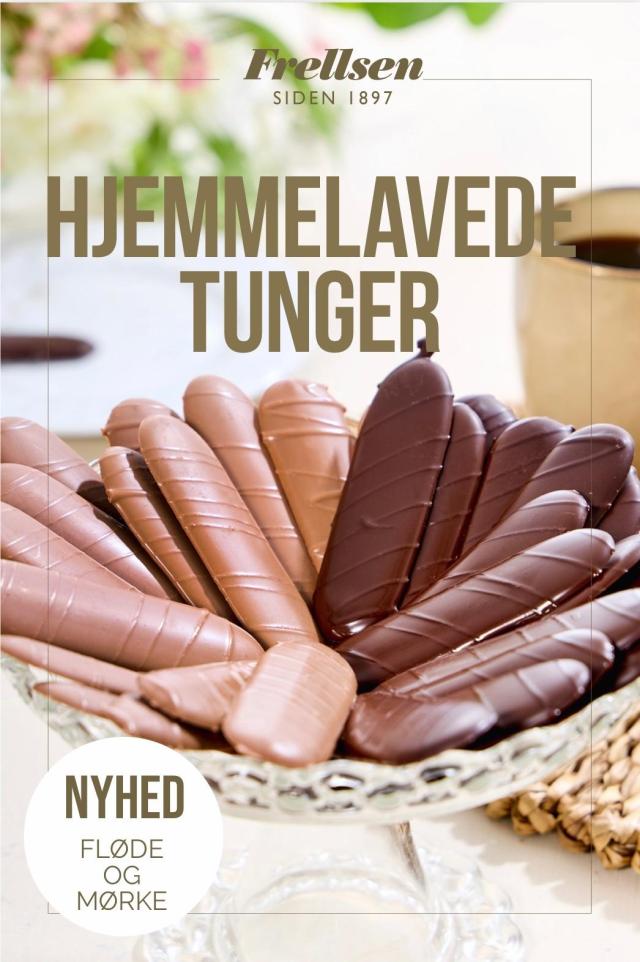 Tunger i ren mørk og fløde chokolade 